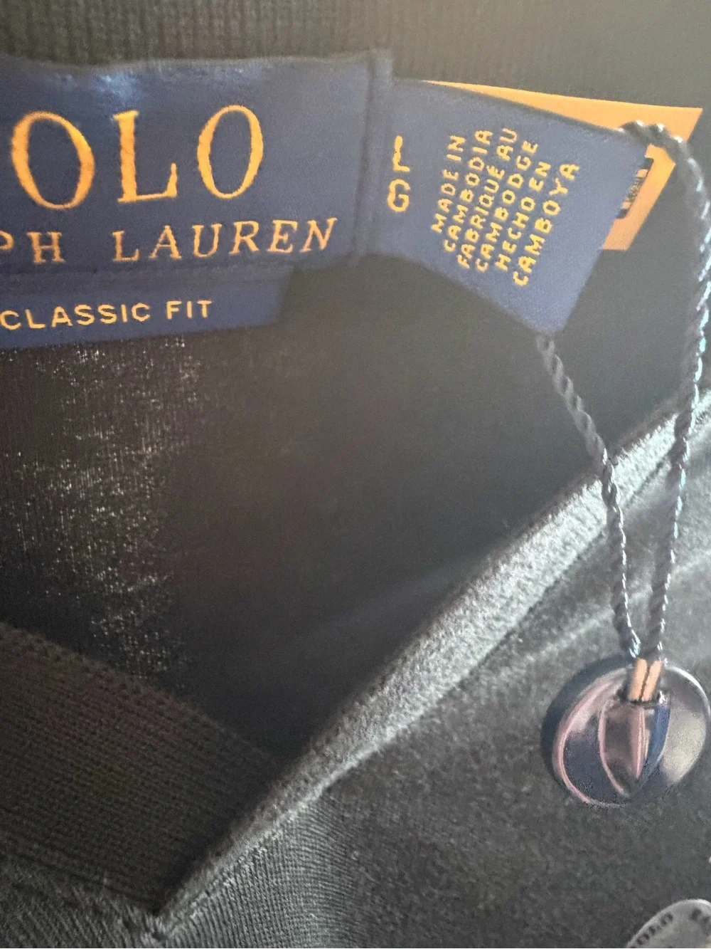 Polo Ralph Lauren Mens Polo Shirt Custom Slim Fit Black Knit Cotton Black $118